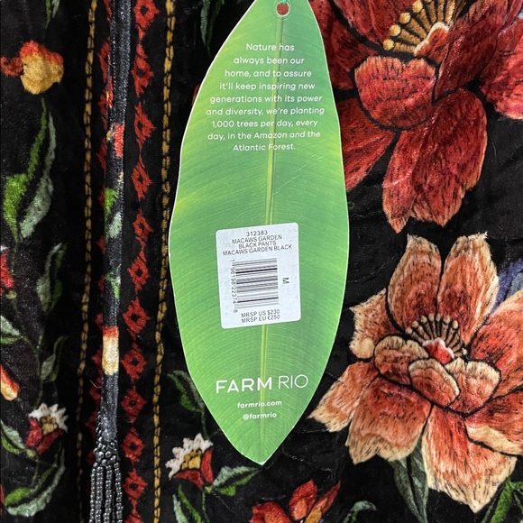 Farm Rio Macaw Garden Velvet Pants - Picture 3 of 8